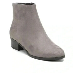 Y-Not Faux Suede Ankle Gray Booties